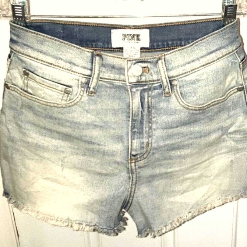 Y2K Victoria's Secret Pink denim short shorts.
